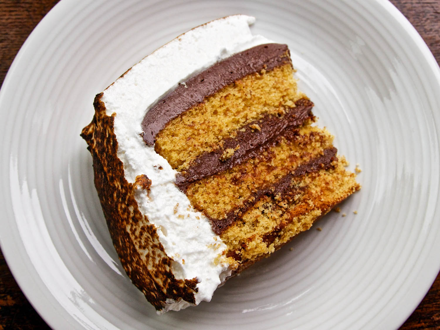Chocolate Mousse and Marshmallow Icing S'mores Cake Recipe